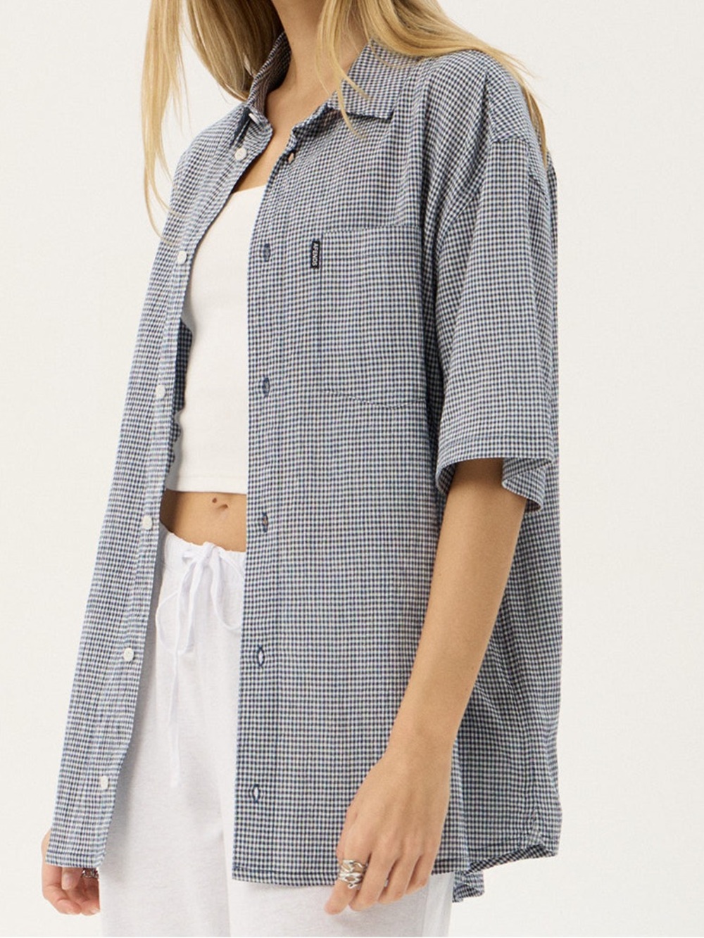 Afends Brown & White Plaid Hemp Short-Sleeve Button-Down Shirt
